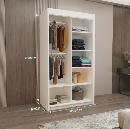 Milan Sliding Door Wardrobe with Mirror 2 or 3 Doors