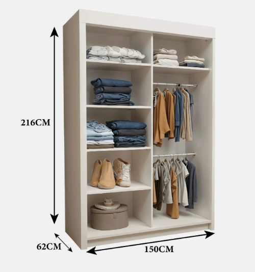 OSLO Sliding Door Wardrobe with Centred Mirror