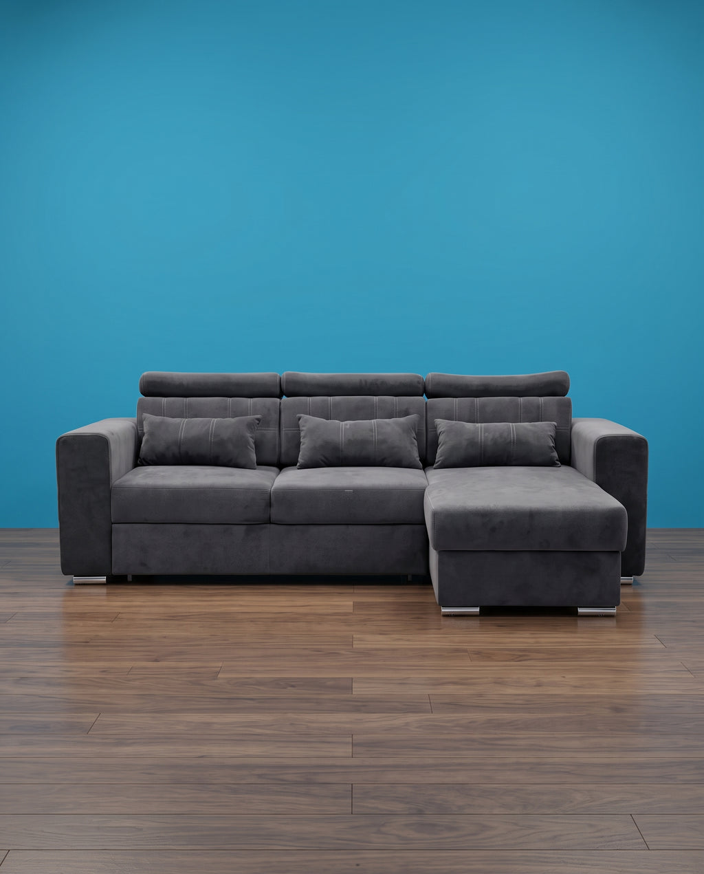 Luca Grey Corner Sofa Bed with Storage