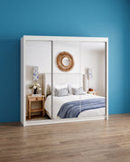 Milan Sliding Door Wardrobe with Mirror & 7 Sizes | 4 Colours