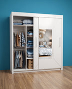 Nicole Sliding Door Wardrobe – Matt Finish | 3 Sizes | 3 Colours