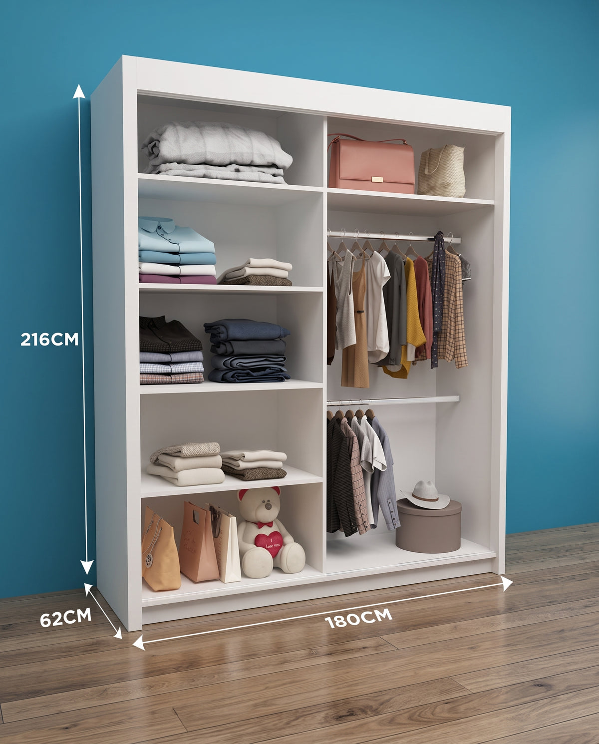 Batumi Modern Sliding Door Wardrobe – Matt Finish | 4 Sizes & 3 Colours