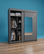Nicole Sliding Door Wardrobe – Matt Finish | 3 Sizes | 3 Colours