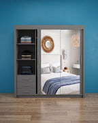 Milan Sliding Door Wardrobe with Mirror & 7 Sizes | 4 Colours