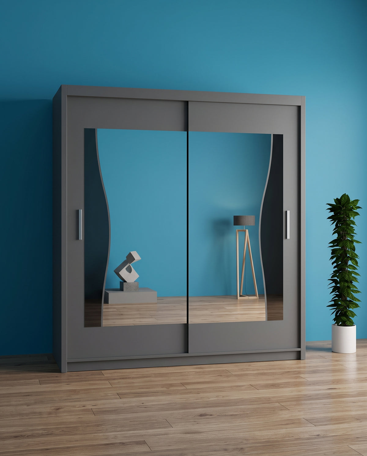 Batumi Modern Sliding Door Wardrobe – Matt Finish | 4 Sizes & 3 Colours