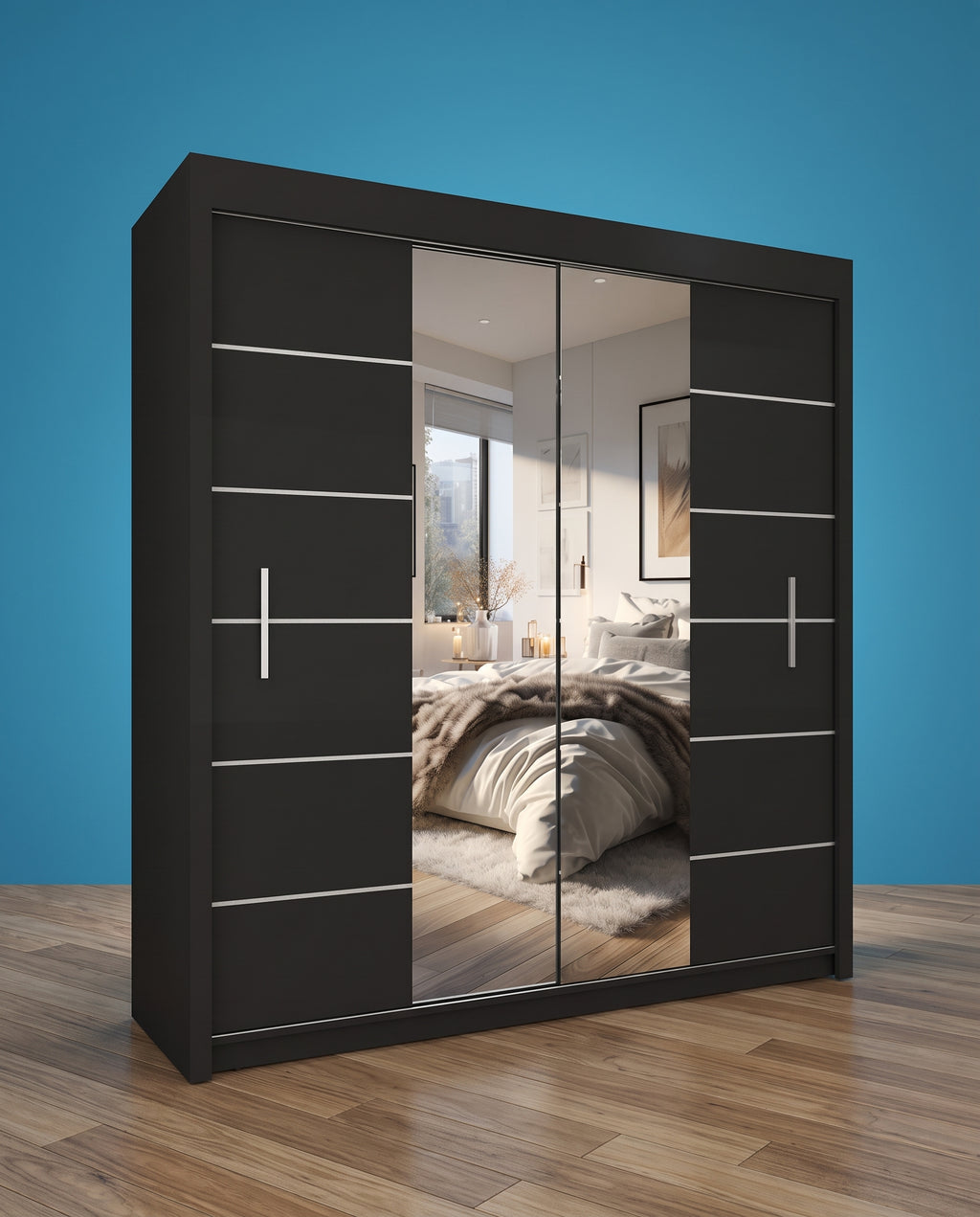 Lisbon Sliding Door Wardrobe – 2 & 3 Doors | Matt Finish | 5 Sizes | 4 Colours