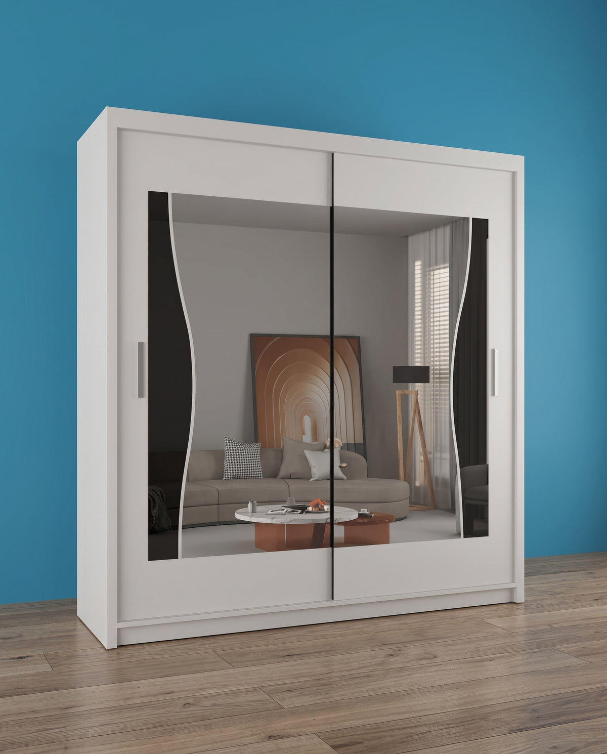 Batumi Modern Sliding Door Wardrobe – Matt Finish | 4 Sizes & 3 Colours
