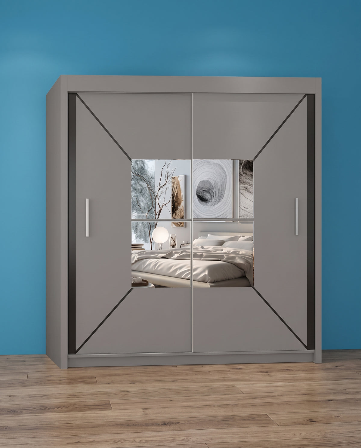 Nicole Sliding Door Wardrobe – Matt Finish | 3 Sizes | 3 Colours