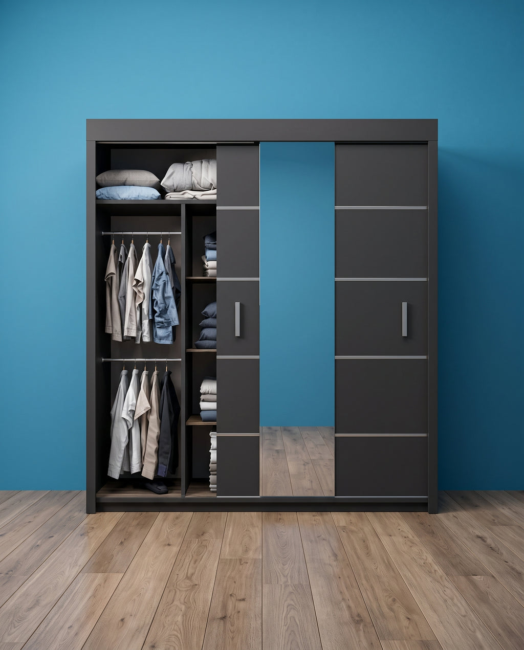 Lisbon Sliding Door Wardrobe – 2 & 3 Doors | Matt Finish | 5 Sizes | 4 Colours