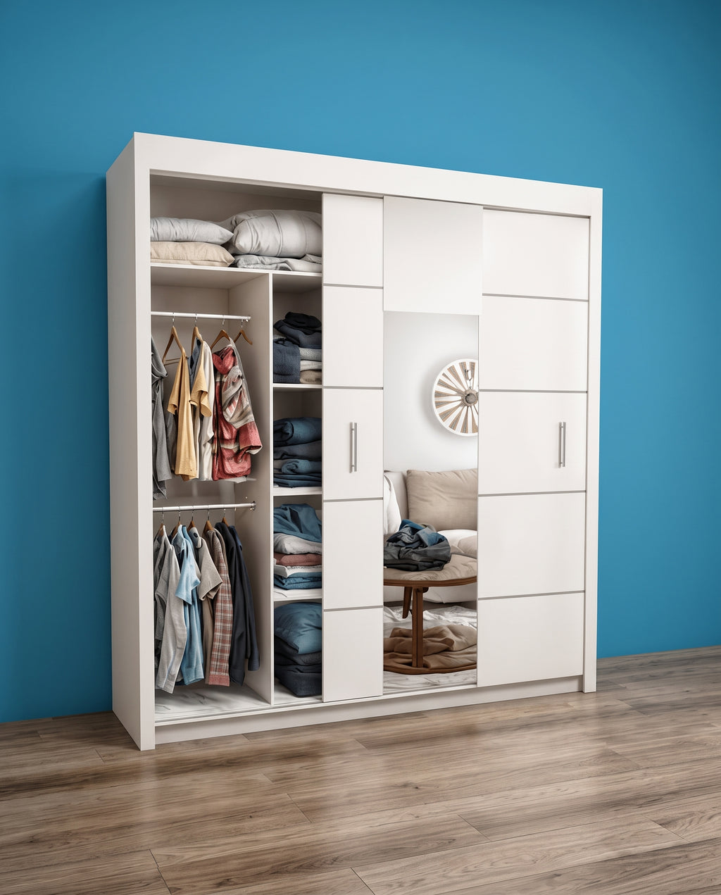 Lisbon Sliding Door Wardrobe – 2 & 3 Doors | Matt Finish | 5 Sizes | 4 Colours