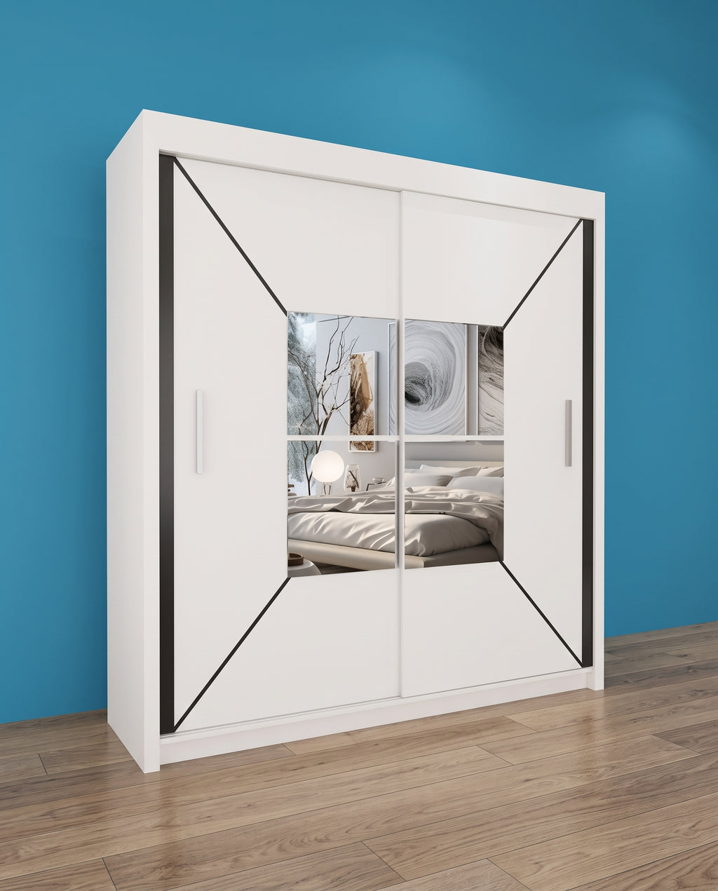 Nicole Sliding Door Wardrobe – Matt Finish | 3 Sizes | 3 Colours