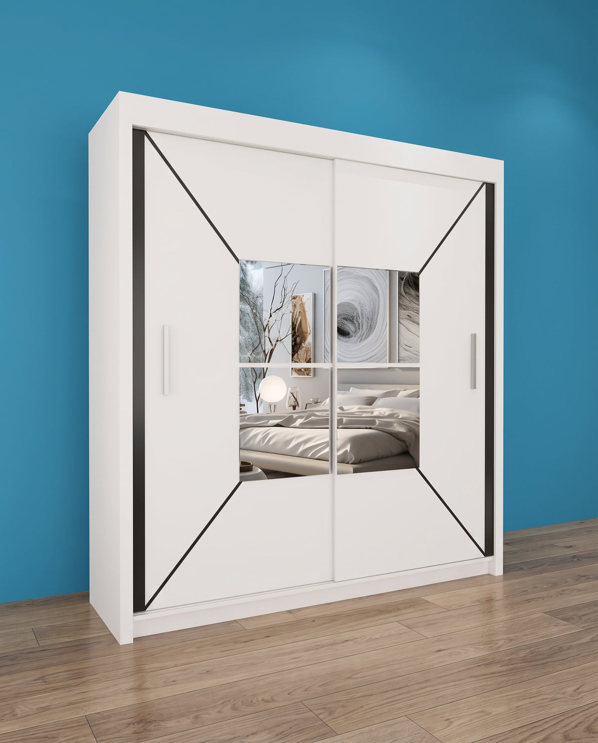 Nicole Sliding Door Wardrobe – Matt Finish | 3 Sizes | 3 Colours