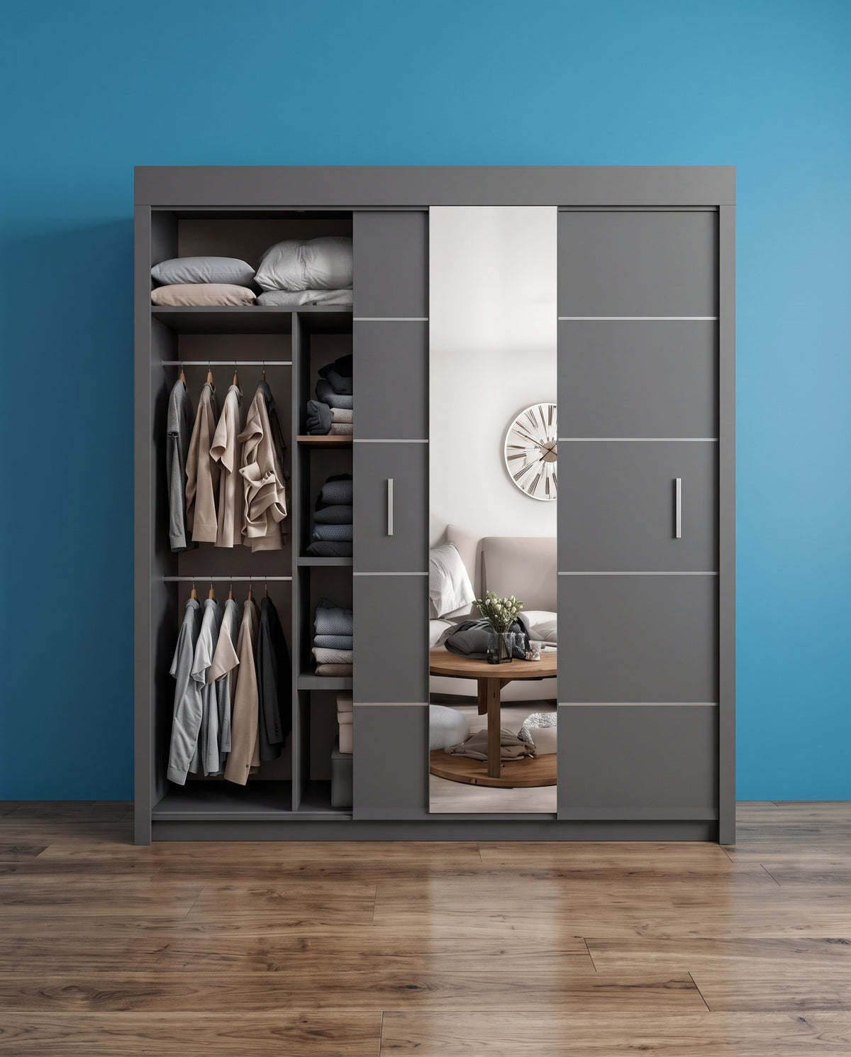 Lisbon Sliding Door Wardrobe – 2 & 3 Doors | Matt Finish | 5 Sizes | 4 Colours