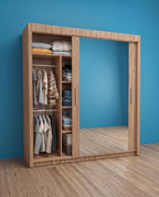 Milan Sliding Door Wardrobe with Mirror & 7 Sizes | 4 Colours