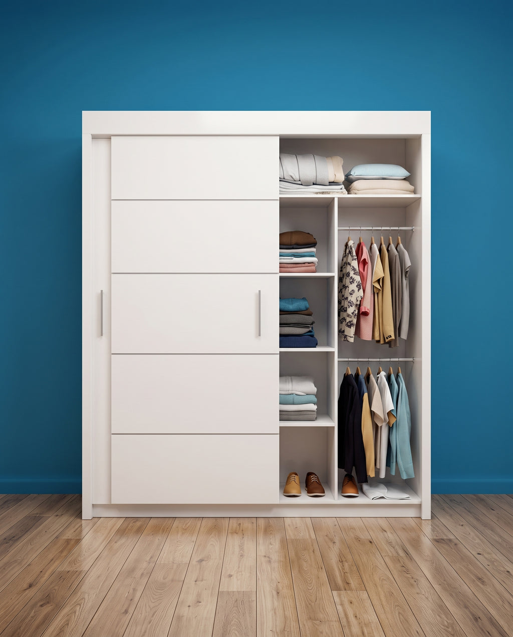 Vision Sliding Door Wardrobe – 2 & 3 Doors | Matt Finish | 5 Sizes | 4 Colours