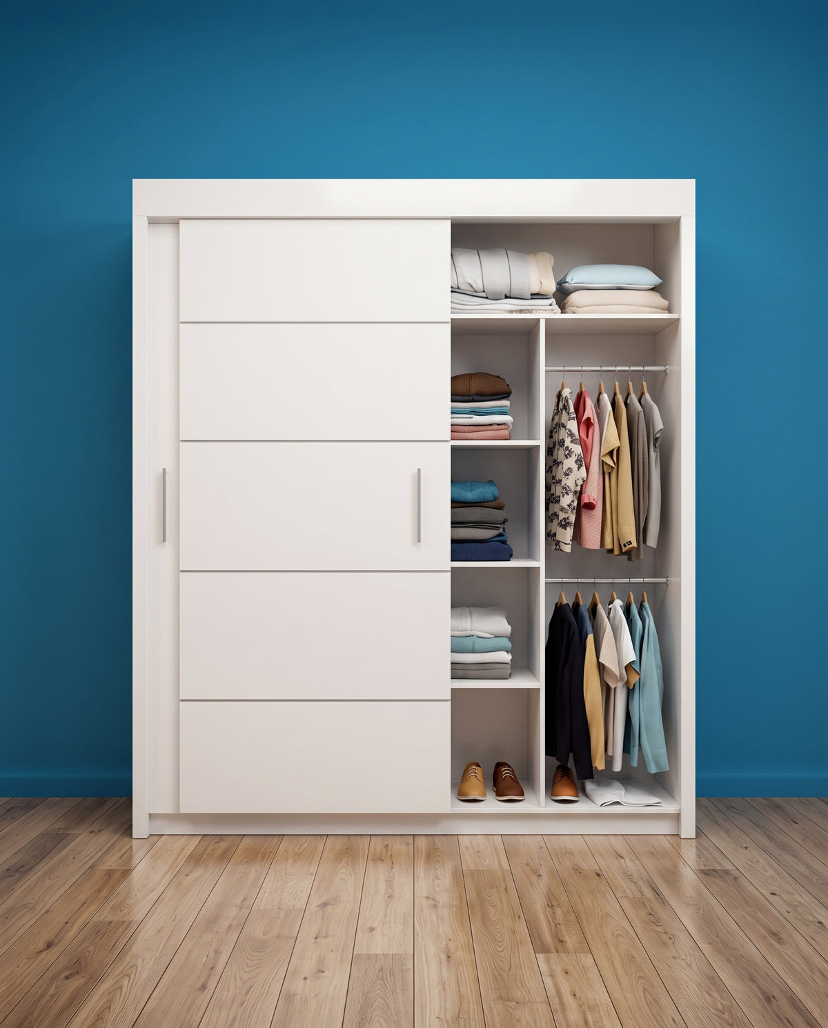 Vision Sliding Door Wardrobe – 2 & 3 Doors | Matt Finish | 5 Sizes | 4 Colours