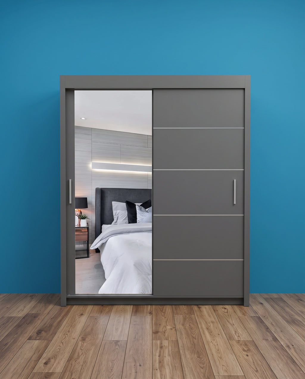 Vision Sliding Door Wardrobe – 2 & 3 Doors | Matt Finish | 5 Sizes | 4 Colours