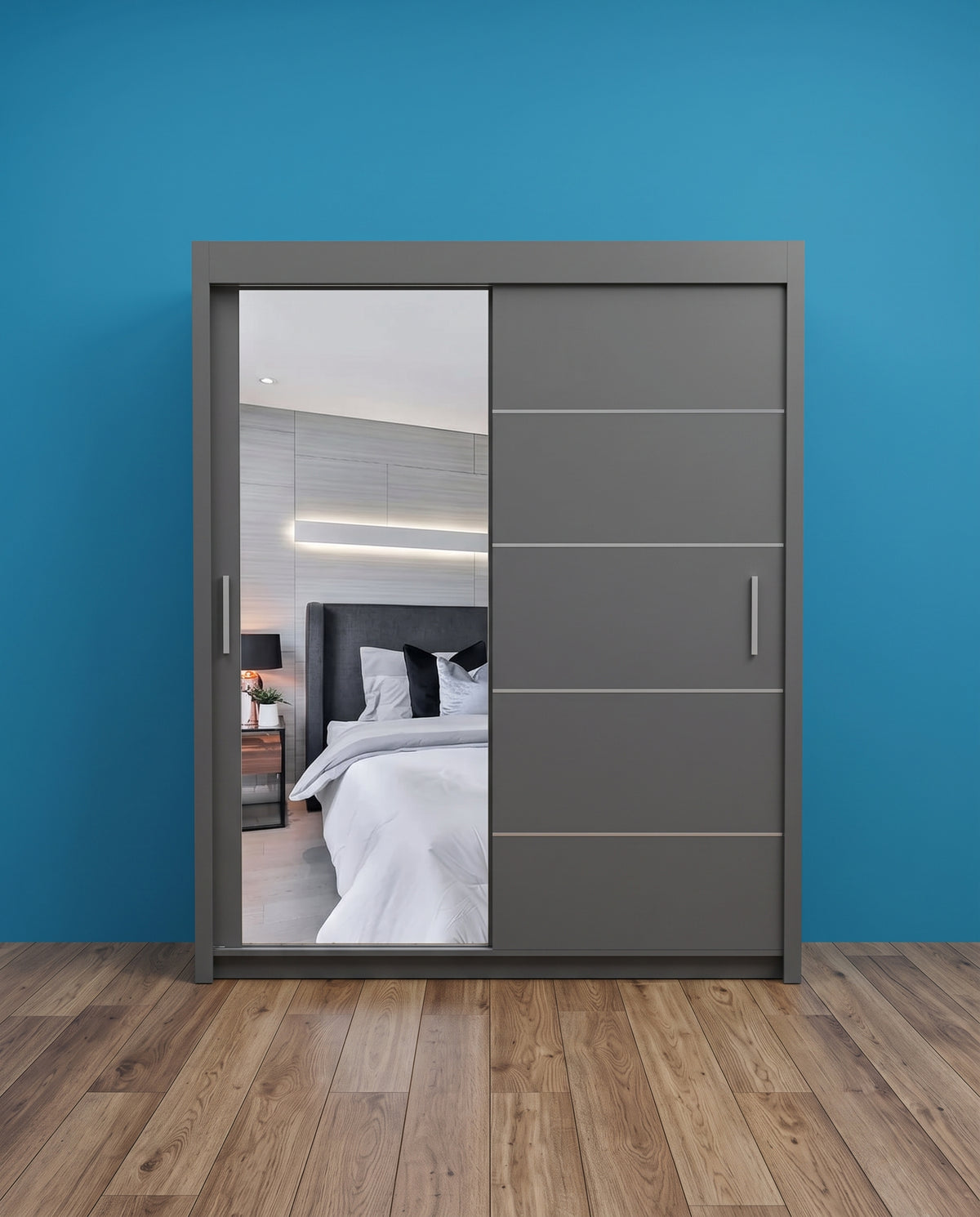 Vision Sliding Door Wardrobe – 2 & 3 Doors | Matt Finish | 5 Sizes | 4 Colours