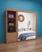 Milan Sliding Door Wardrobe with Mirror & 7 Sizes | 4 Colours