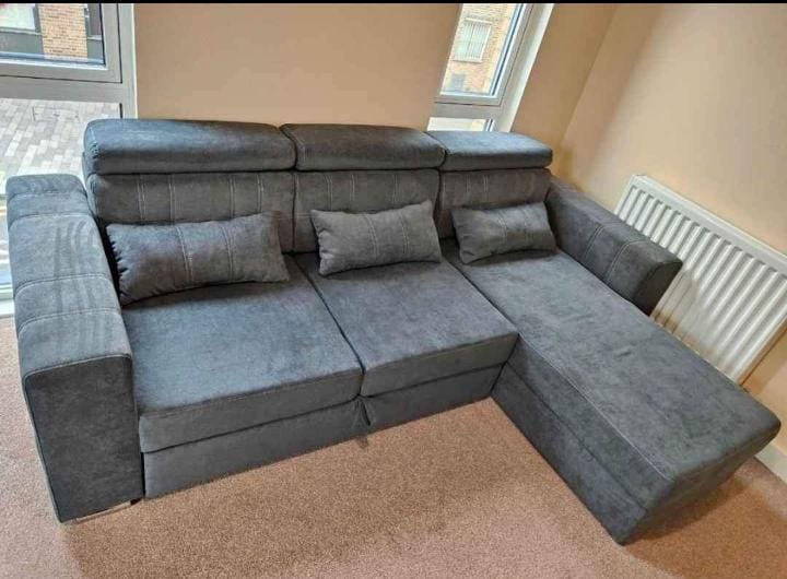 Luca Grey Corner Sofa Bed with Storage