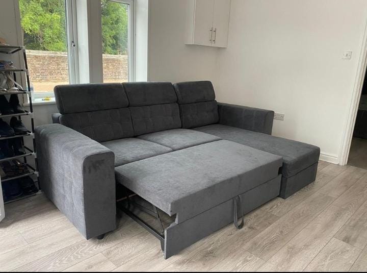 Luca Grey Corner Sofa Bed with Storage