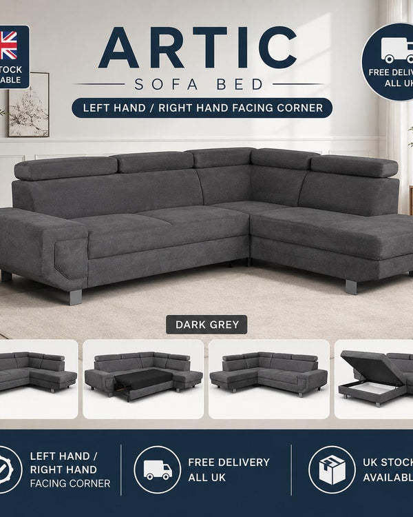Artic Sofa Bed With Storage Left Hand/ Right Hand Facing Corner