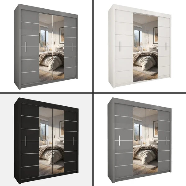 Lisbon Sliding Door Wardrobe – 2 & 3 Doors | Matt Finish | 5 Sizes | 4 Colours