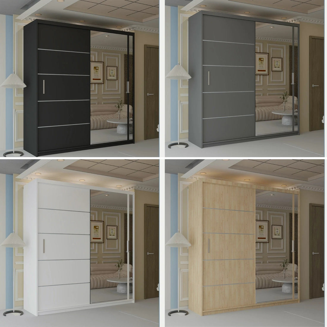 LYON Sliding Door Wardrobe With Mirror