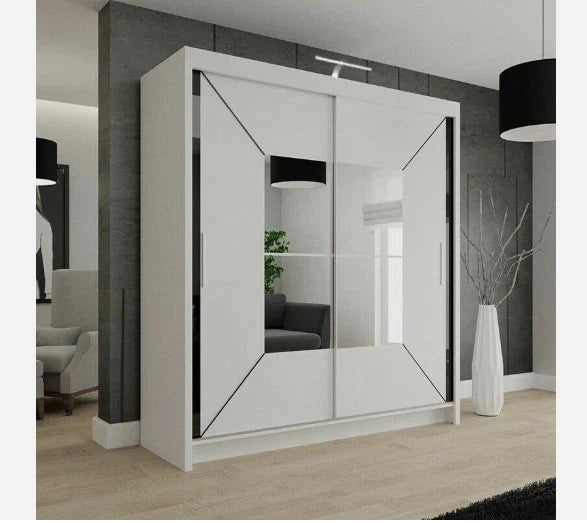 Modern mirror Venice Sliding Door With White Color