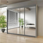 Milan Modern 2 & 3 Sliding Door Wardrobe in 6 Sizes With Gray Color