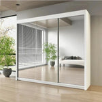 Milan Modern 2 & 3 Sliding Door Wardrobe in 6 Sizes With White Color