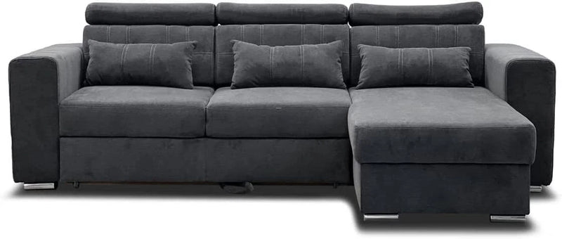 NZ Luca Corner Sofa Bed With Storage Fabric Sofa Universal Side Sofa Bed